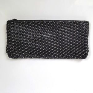 CC Skye Black Clutch with Silver Chain link